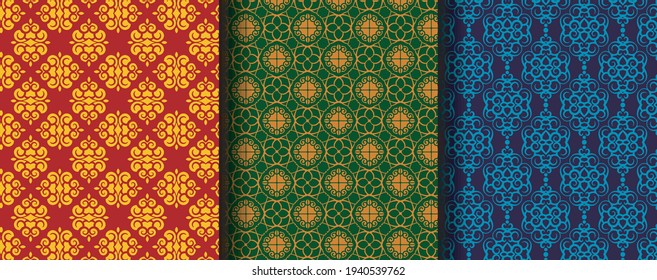 Collection of seamless ornamental ethnic patterns