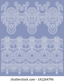 collection of seamless ornamental floral stripes