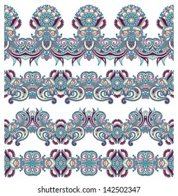 collection of seamless ornamental floral stripes