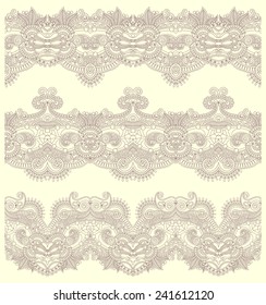 collection of seamless ornamental floral stripes. Vector illustration