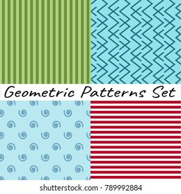 Collection of seamless ornamental patterns for st. Valentines' Day. Line art texture for wallpaper, card, invitation, banner, fabric print.