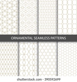 Collection of seamless ornametal patterns. 