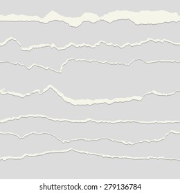 collection of seamless paper rips gray and white