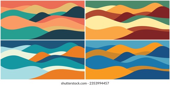 Collection of seamless pastel colorful abstract patterns with diagonal wavy lines. backgroung vector. Banners.