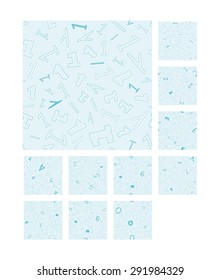 collection of the seamless pattern with different numbers 0 - 9