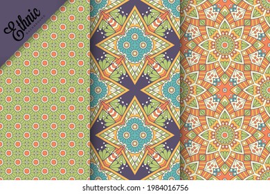 Collection seamless pattern with mandala