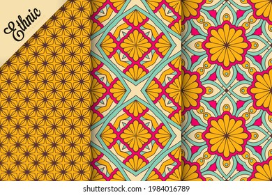 Collection seamless pattern with mandala