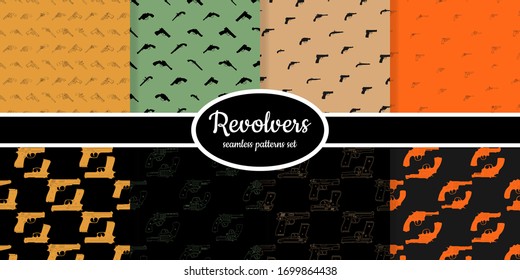 Collection of seamless pattern with Revolvers designed for web, fabric, paper and all prints 