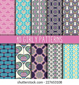 Collection seamless pattern. You can use a texture for printing on fabric, scrapbooking, or anything you choose