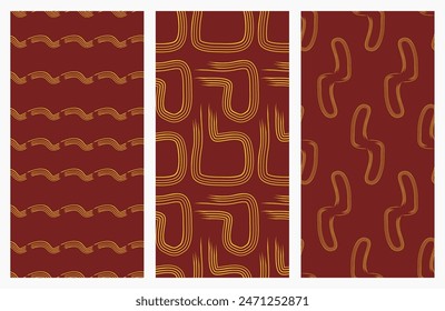 A collection of seamless patterns with abstract themes and high artistic value. Suitable for use on fabrics, book covers, invitations, or walls of homes and offices