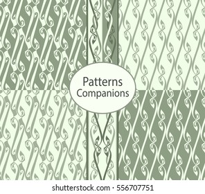  Collection of seamless patterns and borders companions. Set of patterns of stripes in the style of Modern  
