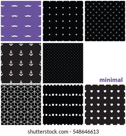 Collection of seamless patterns. Minimal.