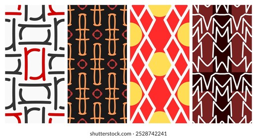 a collection of seamless patterns with a modern and dynamic abstract theme. It has good and high artistic value so it is suitable for application to fabric, paper or displayed digitally