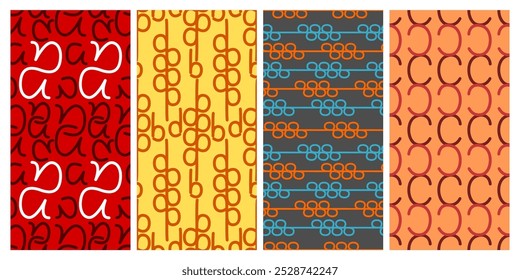 a collection of seamless patterns with a modern and dynamic abstract theme. It has good and high artistic value so it is suitable for application to fabric, paper or displayed digitally