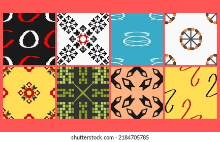 a collection of seamless patterns on an abstract theme. Perfect for home or office wall decoration