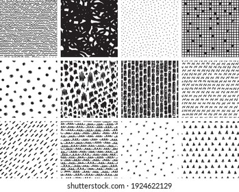 A Collection of seamless patterns in a scribble style