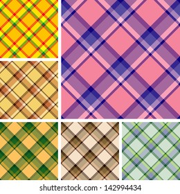 Collection of seamless plaid patterns