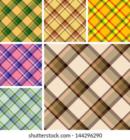 Collection of seamless plaid patterns