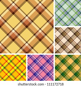 Collection of seamless plaid patterns. Volume 15