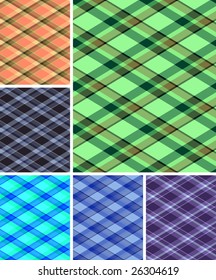 Collection of seamless plaid patterns. Volume 11