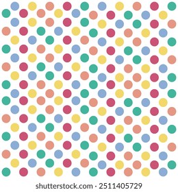 Collection of seamless polka dot patterns, bright colors for textiles, fabrics, fashion, wallpapers, backgrounds, vectors.
