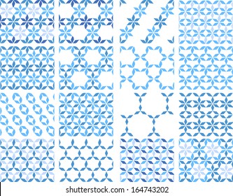 collection of seamless textures of blue tones