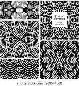 Colección de texturas tribales sin mar, Vector de estilo étnico africano se puede utilizar sin problemas para el papel tapiz, rellenos de patrones, fondo de página web, texturas superficiales. fondo transparente