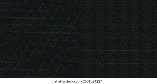 Collection of seamless vector pattern design on black background	