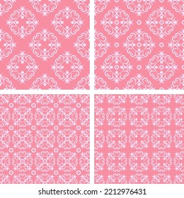 Collection of seamless vector patterns in vintage style. Ornament with oriental motif. Textile design.