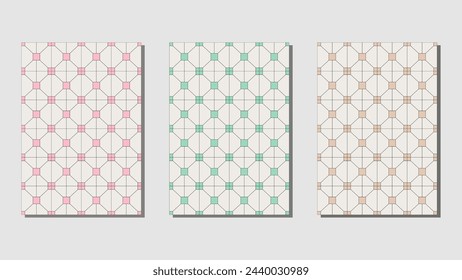 Collection of seamless vintage-style patterns, offering a textured background that exudes classic elegance
