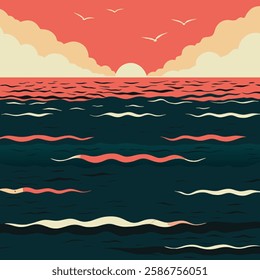 A collection of sea-themed line art vectors, featuring marine life, waves, and nautical elements. Perfect for ocean-inspired designs and creative projects.