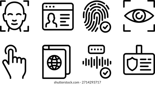 Colección de los iconos de seguridad y autenticación