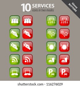 Collection of services glossy buttons