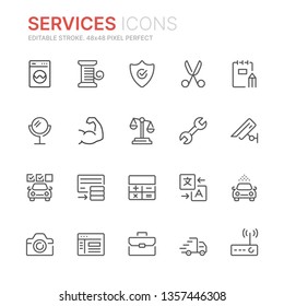 Collection of services line icons. 48x48 Pixel Perfect. Editable stroke
