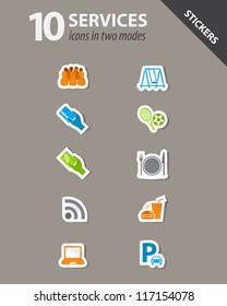 Collection of services stickers in vector