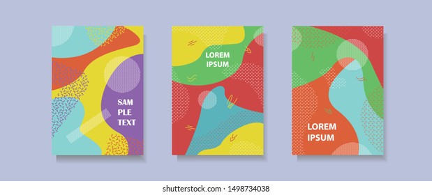 collection set abstract cover poster background vector