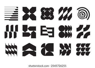 collection set abstract geometric graphic elements. vector illustration