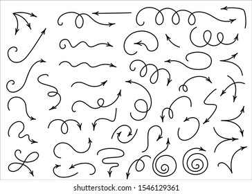 Collection, set of arrows. Design element, illustration. Vector illustration
