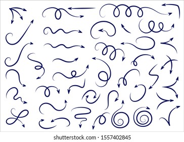 Collection, set of arrows. Design element, illustration. Vector illustration