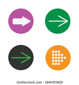 Collection, set of arrows, waypoints with different shapes and background colors. on white background EPS Vector