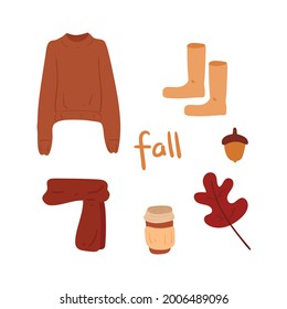 conjunto de pegatinas de otoño