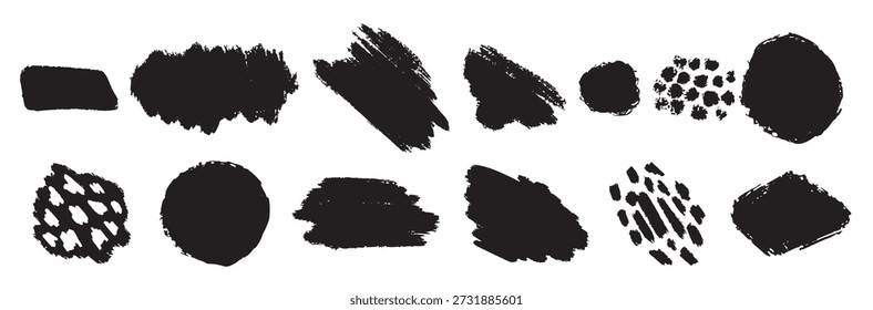 Conjunto de coleção de linhas de pincel de tinta preta 