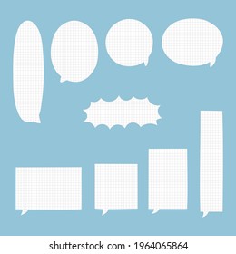 collection set of blank  black and white hand drawing speech bubble balloon, think speak talk text box, banner, flat vector illustration design