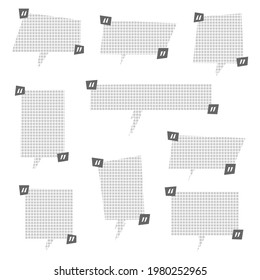 conjunto de colecciones globo de burbuja de voz de dibujo a mano en blanco, caja de texto de charla de tipo "think talk", panner, diseño de ilustración de vector plano