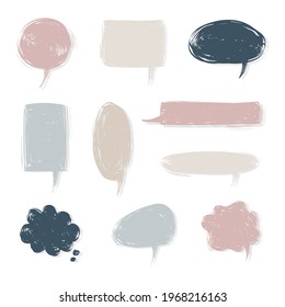 collection set of blank speech bubble balloon, think, speak, talk, text box, banner, flat, design, vector illustration