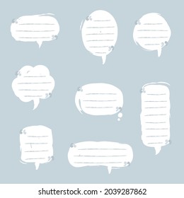 collection set of blank speech bubble balloon, think, speak, talk, text box, banner, flat, design, vector illustration