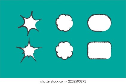 collection of set of bubble text space elements in retro pop art style.