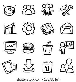 collection, set of business objects or icon / cartoon vector and illustration, hand drawn, sketch style, isolated on white background.