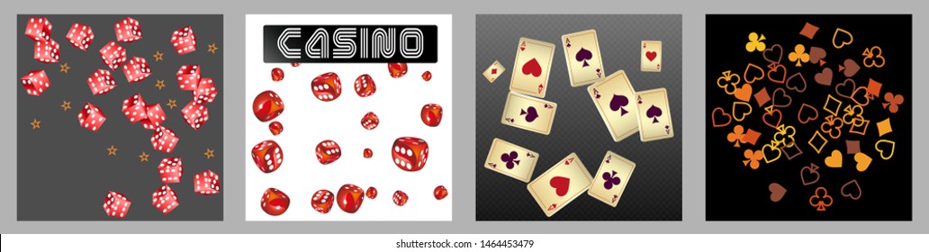Collection set with Casino background. Vegas signs. Patterns for ads of parties, events in Vegas.
