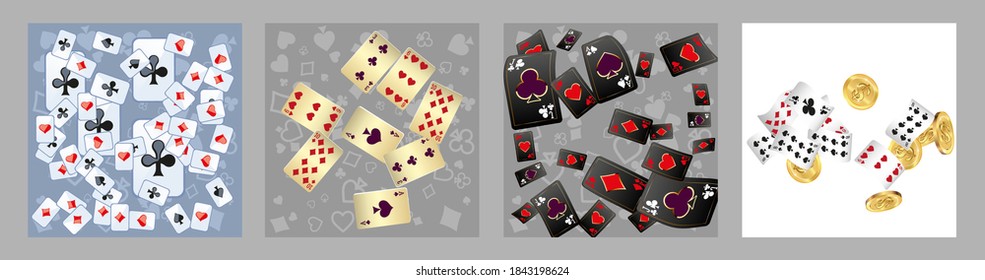 Collection set with Casino background. Vegas signs. Patterns for ads of parties, events in Vegas.